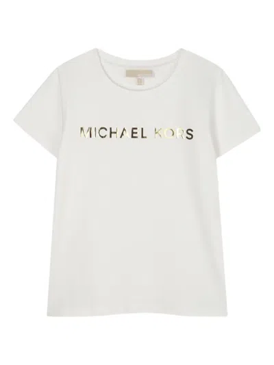 Michael Kors Kids' Logo-print T-shirt In Neutral