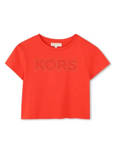 Michael Kors Kids' Logo-print T-shirt In Orange