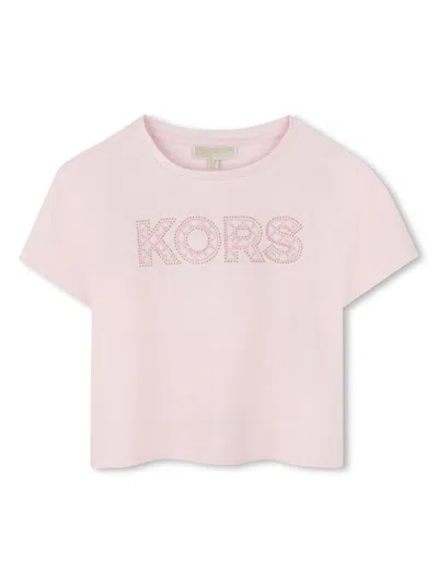 Michael Kors Kids' Logo-print T-shirt In Pink