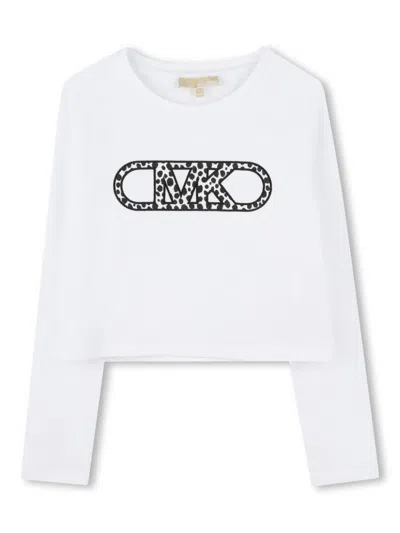 Michael Kors Kids' Logo-print T-shirt In White