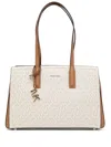 Michael Kors Logo Print Tote Bag In Neutrals