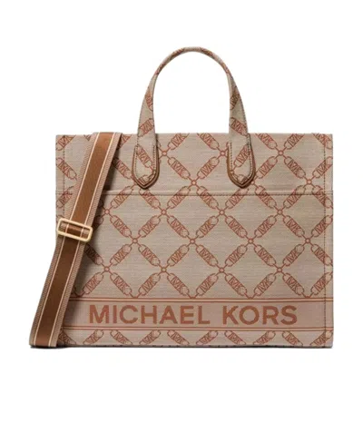 Michael Kors Logo-print Tote Bag In Nude