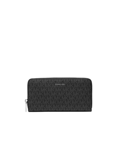 Michael Kors Logo Print Wallet In Black