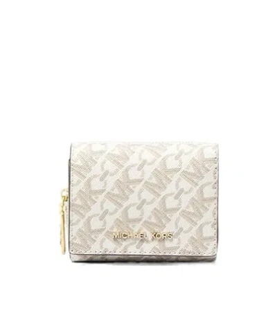 Michael Kors Logo Print Wallet In White