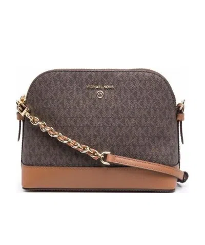 Michael Kors Logo Printed Shoulder Bag In Black