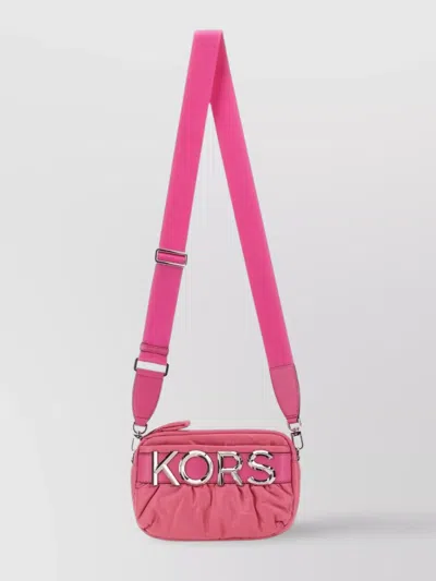 Michael Kors Logo Quilted Camera Bag With Adjustable Strap In Purple