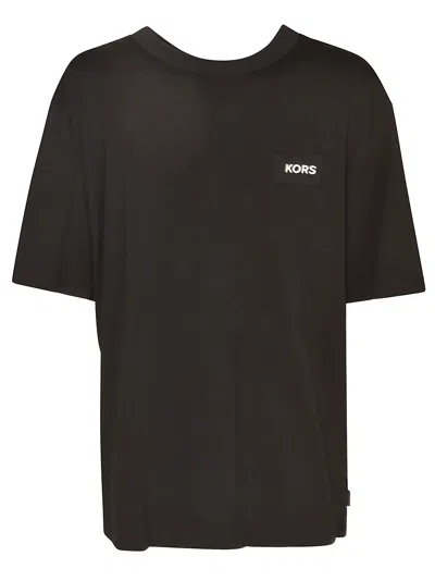 Michael Kors Logo Round Neck T-shirt In Black