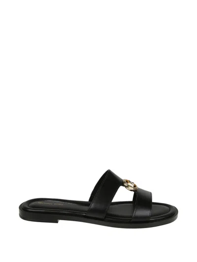 Michael Kors Logo Sandals In Black