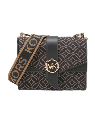 Michael Kors Logo Shoulder Bag In Black