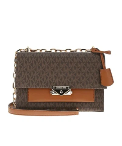 Michael Kors Logo Shoulder Bag In Brown