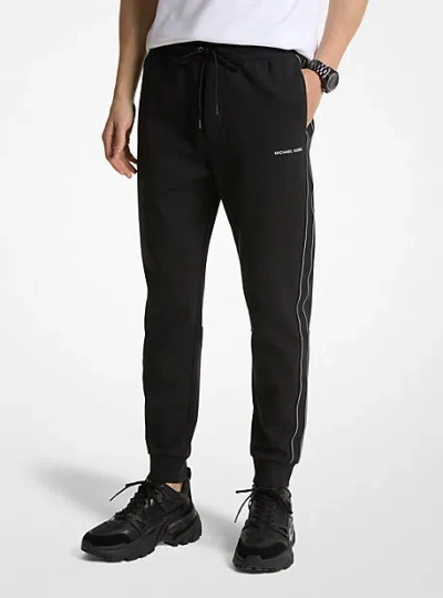 Michael Kors Logo Tape Cotton Blend Jogger In Black