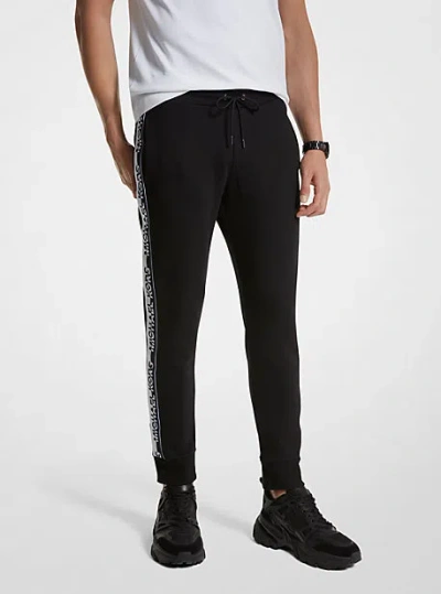 Michael Kors Logo Tape Cotton Blend Joggers In Black