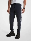 Michael Kors Logo Tape Cotton Blend Joggers In Blue