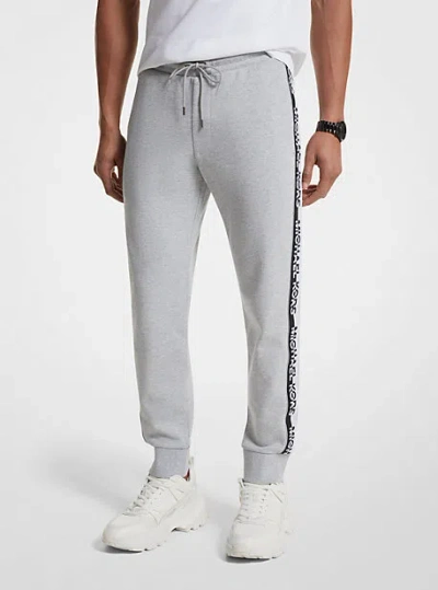 Michael Kors Logo Tape Cotton Blend Joggers In Brown