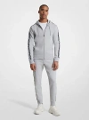 Michael Kors Logo Tape Cotton Blend Zip-up Hoodie In Brown