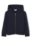 Michael Kors Logo-tape Hoodie In Blue