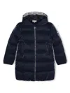 Michael Kors Logo-tape Quilted Coat In Blue