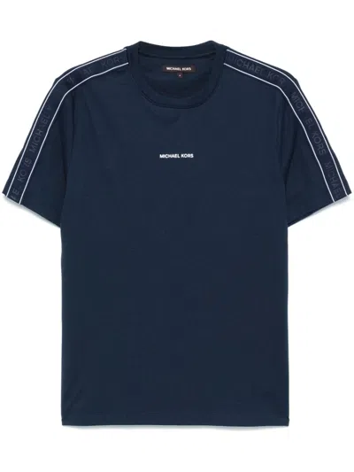 Michael Kors Logo-tape T-shirt In Blue