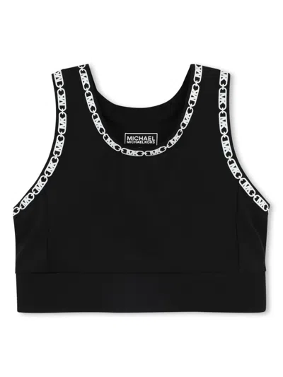 Michael Kors Kids' Logo-tape Top In Black
