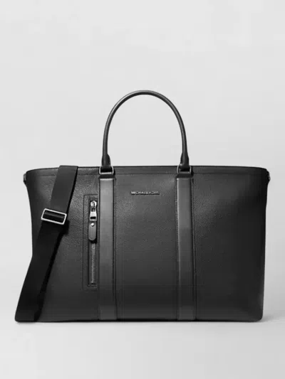 Michael Kors Hudson Pebbled Leather Tote Bag In Black