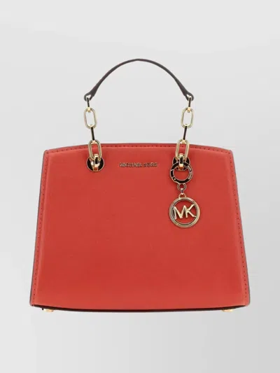 Michael Kors Logo Tote Bag With Chain And Handle In Red