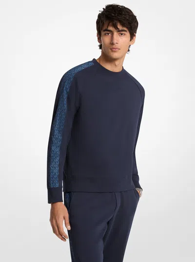 Michael Kors Logo-trim Cotton Blend Sweater In Multi