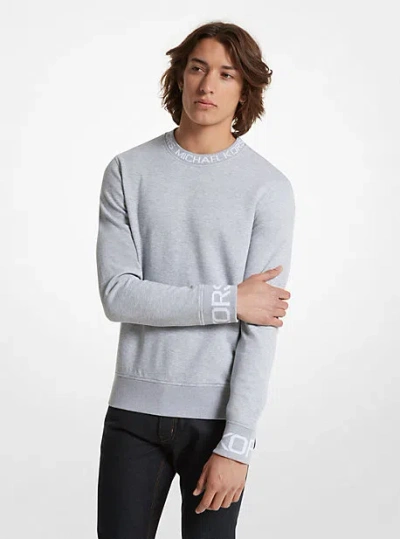Michael Kors Logo Trim Cotton Blend Sweatshirt In Brown