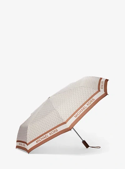 Michael Kors Logo Umbrella In Natural