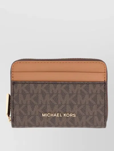 Michael Kors Logo Zip Around Wallet Multiple Card Slots