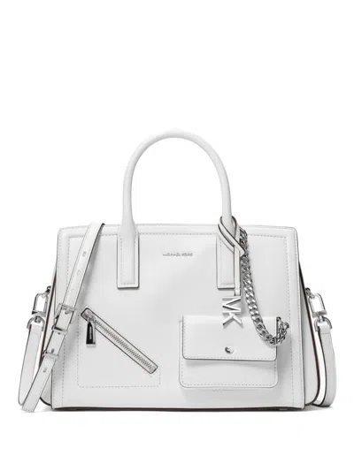 Michael Kors Logo-charm Tote Bag In White