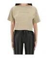Michael Kors Logo-debossed T-shirt In Neutral