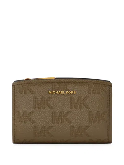 Michael Kors Logo-embossed Leather Wallet In Burgundy