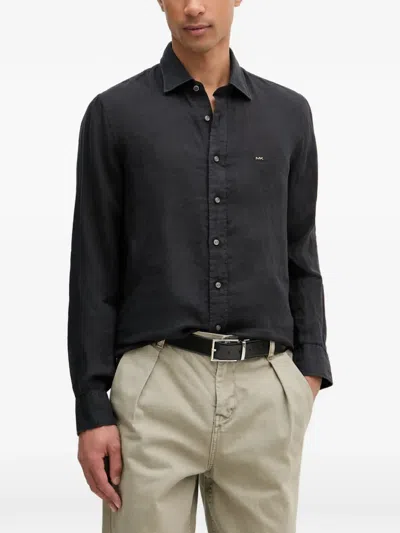 Michael Kors Logo-embroidered Long-sleeved Shirt In Animal Print