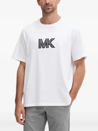 Michael Kors Logo-embroidered T-shirt In White