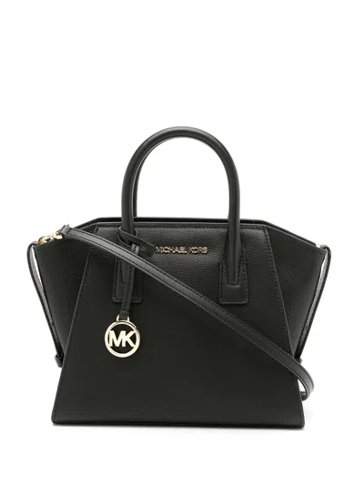 Michael Kors Logo-lettering Leather Crossbody Bag In Black