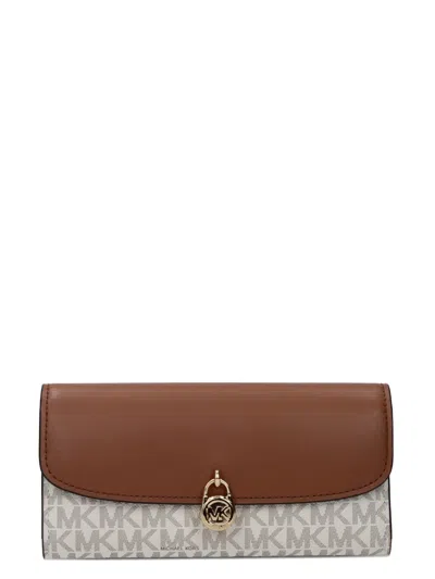 Michael Kors Logo-monogram Padlock Wallet In Brown