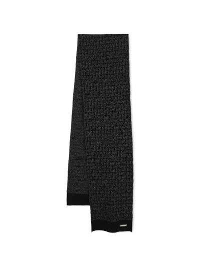 Michael Kors Kids' Logo-pattern Metallic-effect Scarf In Black