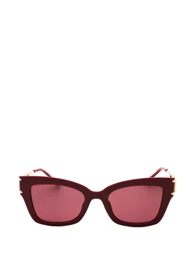 Michael Kors Logo-plaque Cat-eye Frame Sunglasses In Red