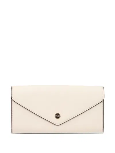 Michael Kors Logo-plaque Leather Wallet In Brown