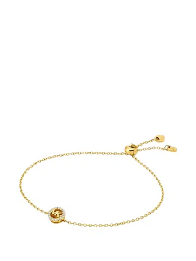 Michael Kors Logo-plaque Pavé-set Bracelets In Gold