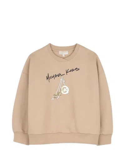 Michael Kors Kids' Logo-print Cotton Sweatshirt In Neutral
