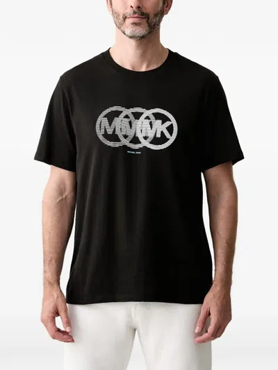 Michael Kors Logo-print Crew-neck T-shirt In Black