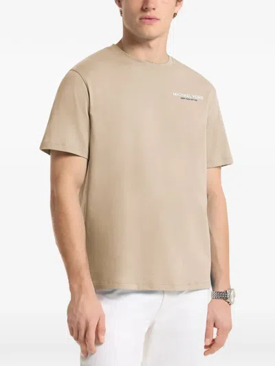 Michael Kors Logo-print Short-sleeve T-shirt In Brown