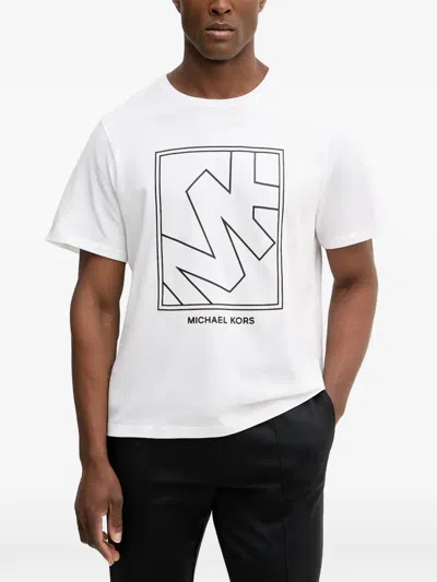 Michael Kors Logo-print Short-sleeve T-shirt In White