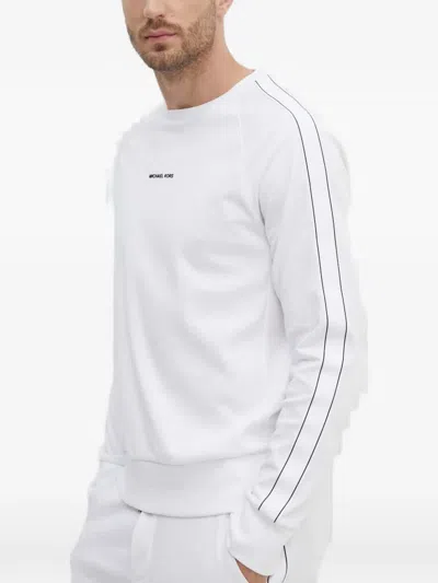 Michael Kors Logo-print Side-stripe Sweatshirt In White