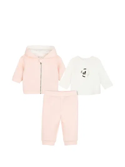 Michael Kors Babies' Logo-print T-shirt And Tracksuit In Pink