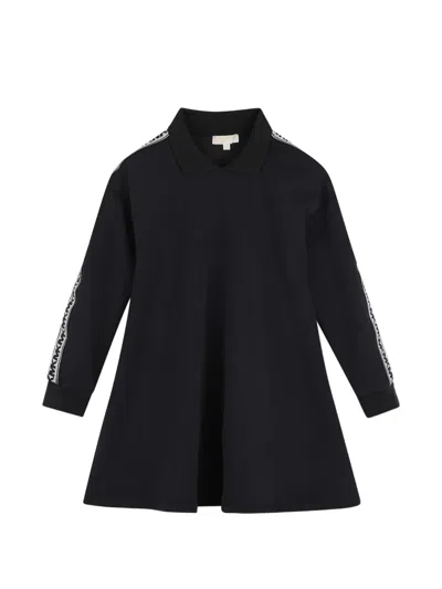 Michael Kors Kids' Logo-tape Long-sleeve Casual Dress In Blue