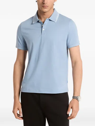 Michael Kors Logo-trim Polo Shirt In Blue