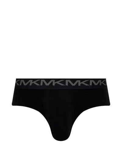 Michael Kors Logo-waistband Briefs (set Of Five) In Black