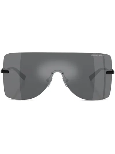 Michael Kors Womens Black Mk1148 London Square-frame Metal Sunglasses In Grau Verspiegelt Einfarbig